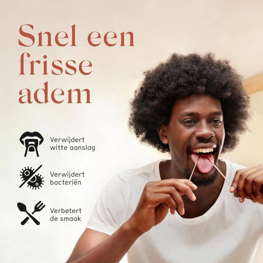 Koperen Tongschraper Van Nature Antibacterieel Tegen Orale Aandoeningen Tongschraper Ayurveda voor Frisse Adem en een Gezonde Mond Tongschraper Koper voor Het Tong Schoonmaken