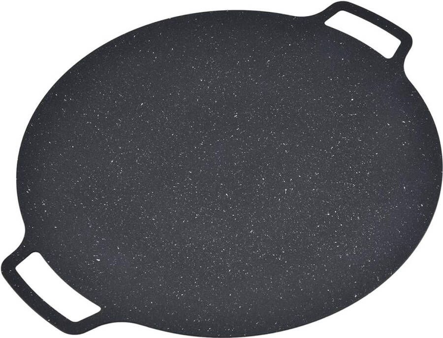 Koreaanse BBQ-Grillpan Tafelgrill met Anti-aanbaklaag Ronde Kookplaatgrillplaat voor Binnen Buiten Thuis Kamperen Wandelen Reizen 36CM
