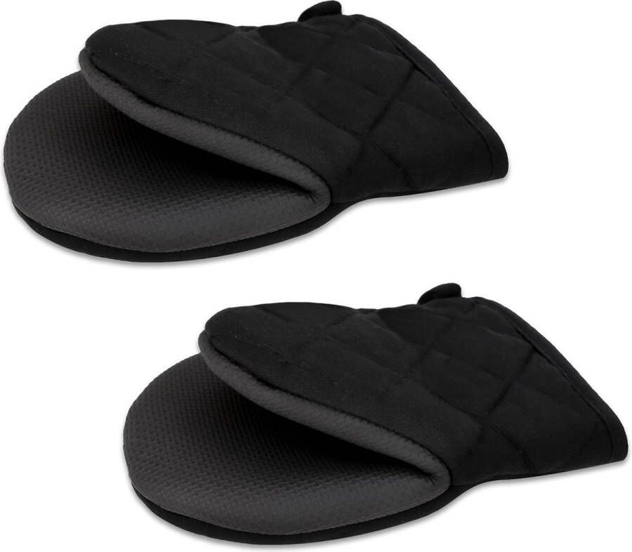 Korte ovenhandschoenen siliconen keuken mini-ovenhandschoenen hittebestendige ovenhandschoenen met antislipgrepen en ophanglus voor bakken grillen koken