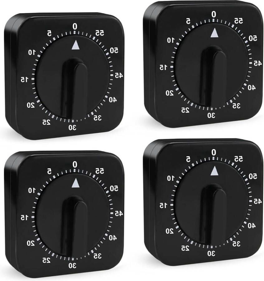 Korte tijdmeter analoge keukentimer 4 stuks eierwekker 60 minuten mechanische keukenwekker huishouden koken sport studeren zwart kookwekker digitaal