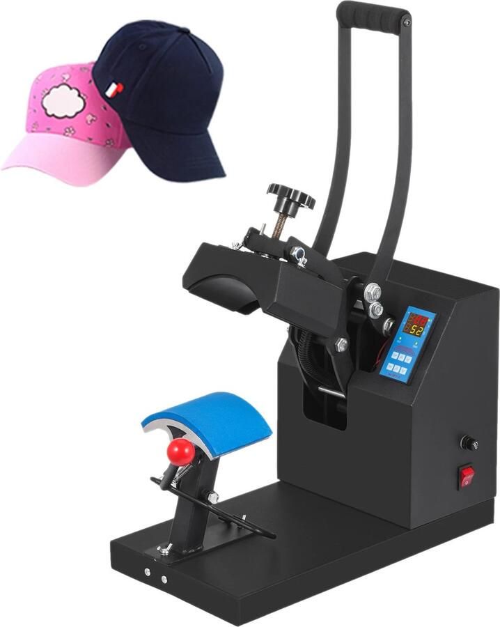 KOSMOS Vevor Warmte Pers Petten Caps Hoeden 5.5X3.5 Inch Stempelen Sublimatie Machine Digitale Display