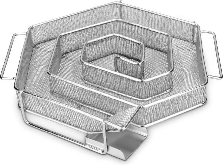 Koude rookgenerator van roestvrij staal 21 x 18 x 4 cm spiraalvorm spaarrand koude rookgenerator voor rookoven koude rook rookgenerator