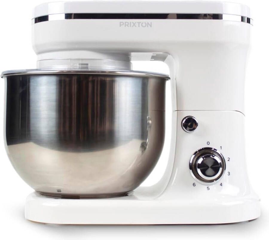 KR200 Keukenmachine 1200W 5 Liter RVS Mengkom Keukenrobot met 6 Snelheden Keukenmixer Transparant Deksel Foodprocessor met 3 Opzetstukken