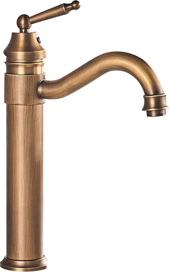 Kraan-keuken kraan-Badkamerkraan -Wastafelkraan Wastafel Badkamer-Toiletkraan Bathroom Faucet-Badkamer Wastafelkranen Antiek messing eengreeps kranen Badkamer Mengkranen Geborsteld messing Pop Up Drainer