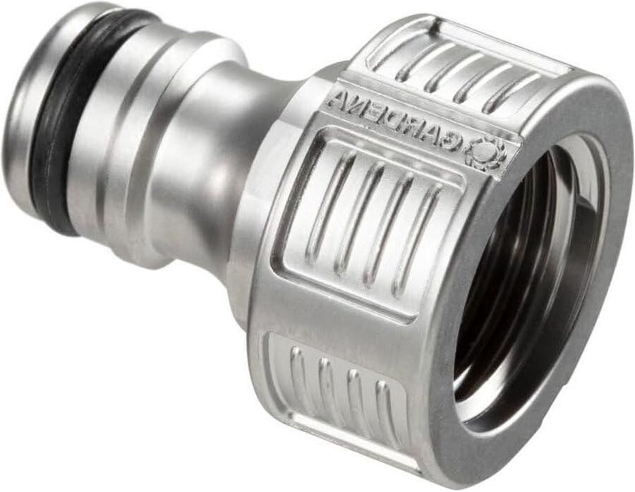 Kraanaansluiting 21 mm Adapter voor waterkranen Hoogwaardig metaal Vorstbestendig Spatvrije waterstroom Verpakt (18240-20) Buitenkraan