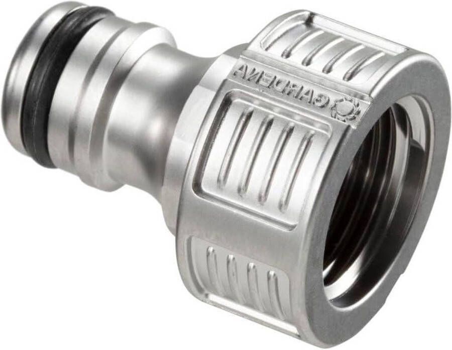 Kraanaansluiting 21 mm (G 1 2) Premium kwaliteit Adapter voor waterkranen Hoogwaardig metaal Spatvrije waterstroom Vorstbestendig Verpakt (18240-20) Buitenkraan