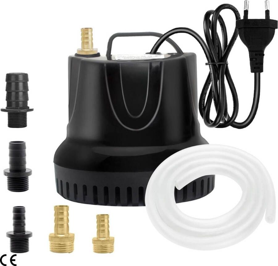 Krachtige Mini Dompelpomp 25W 1500L u Capaciteit Ideaal voor Fonteinen Zwembaden Tuinwater Vis- en Aquariumtanks (Zwart)