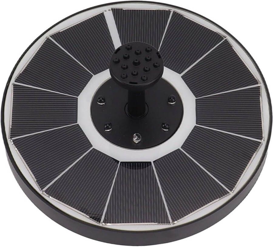Krachtige waterpomp op zonne-energie 35 W 900 mAh fonteinpomp voor vogelbad met kleurrijke lichten tuinvijver (zwart)