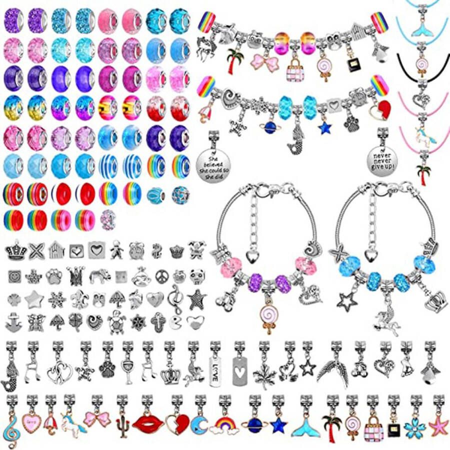 Kralenset 150 stuks lichtmetalen kralen kralendoos kleurrijke kralen sieraden maken