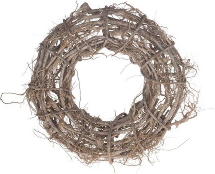 Kransen Root Wreath Raw 39x15cm White-wash