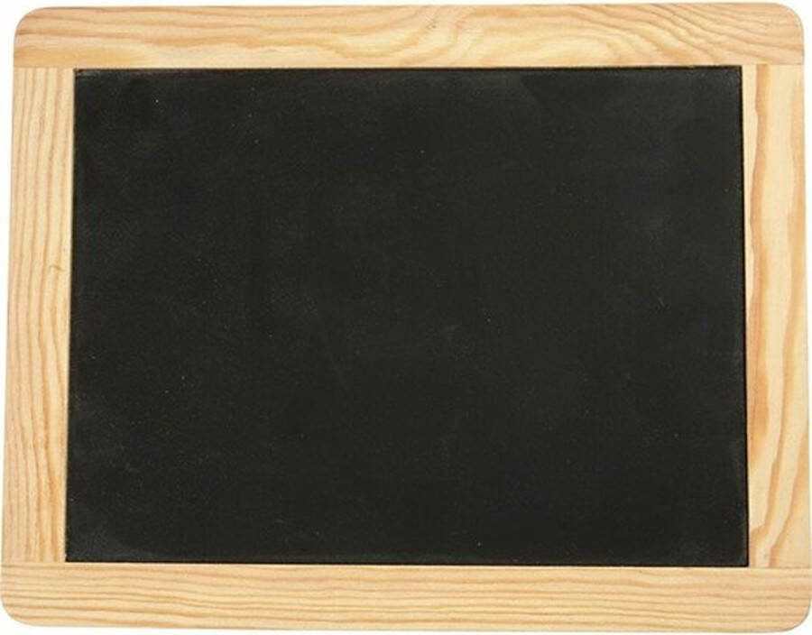 Krijtbord Houten Rand Zwart Bordje Voor Krijt Schoolbord Met Rand 19x24cm 1 Stuk
