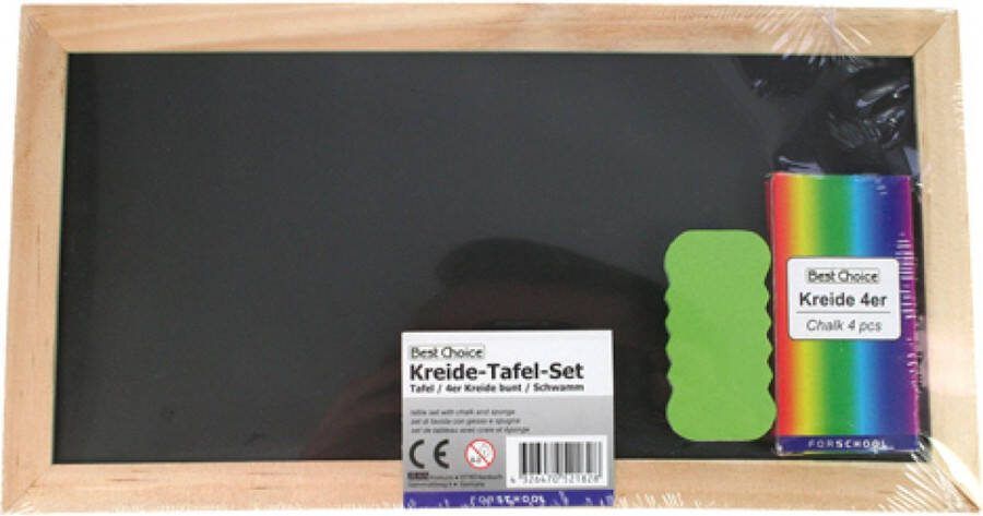 Krijtbord Met Wisser en Krijtjes Schoolbord 28x15 Hout