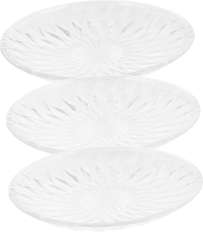 Kristalglazen schaaltjes platte doorzichtige borden dienblad taartplaat glas dessertborden snackborden 3 stuks