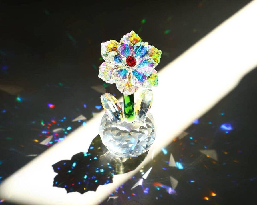 Kristall Sonnenblumen Figur Ornament Glas Traumblume Sammlerstücke Tischdekoration Dekoration mit Geschenkbox