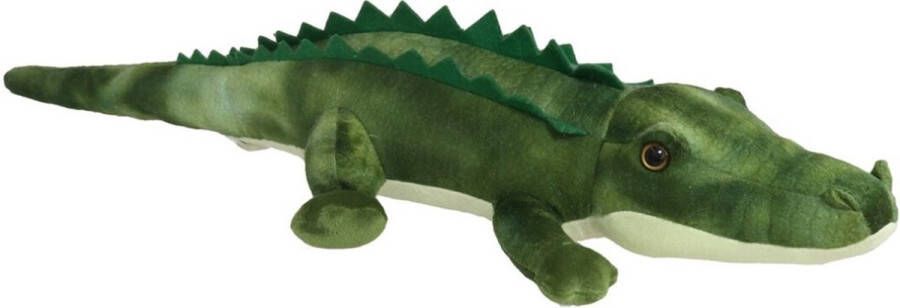 Krokodil knuffel dier zachte pluche stof groen 85 cm Wilde safari dieren