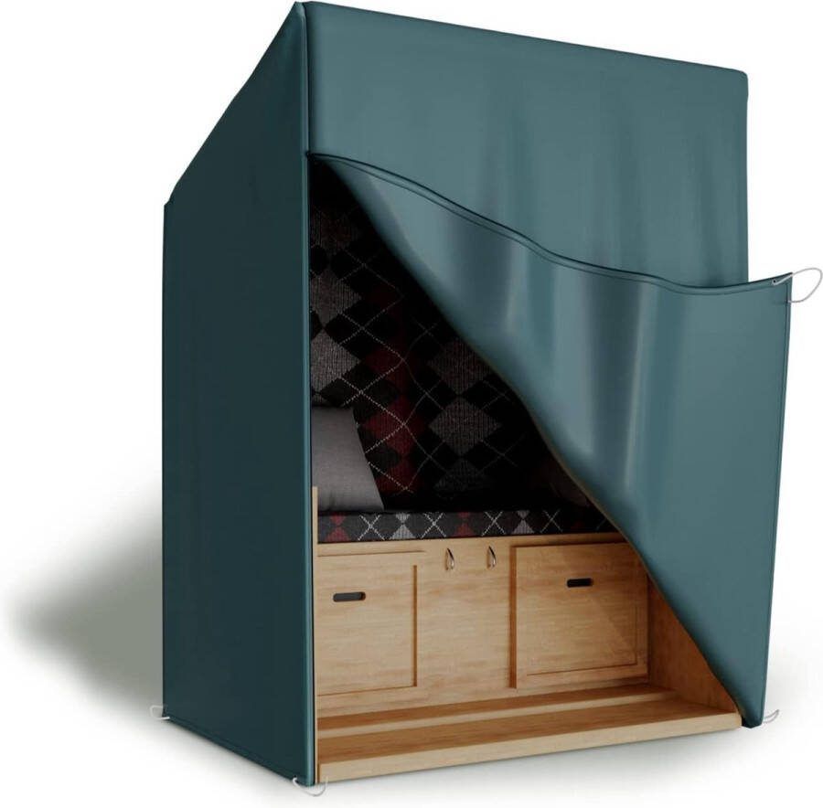 Kronenburg strandstoel beschermhoes winterproof 125x90x165 135cm in groen hoes voor strandstoel waterdicht met 2 ritsen