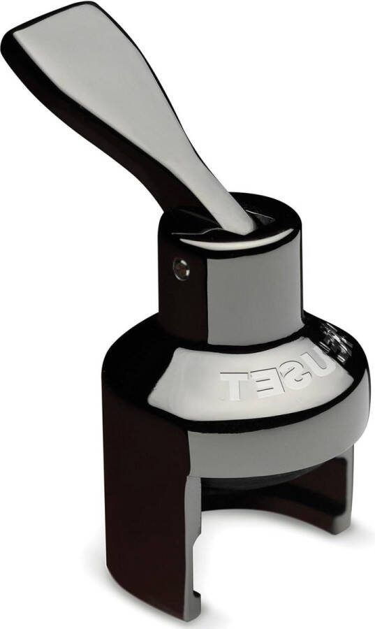 Kroon Wijnstopper voor Mousserende Wijn SW-101 Champagne Zwart Nikkel LC-Logo Luxe Cadeauidee