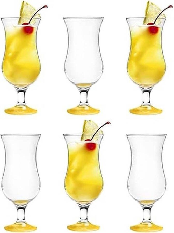 Krosno glazen cocktailglazen set longdrinkglazen cocktailglazen drinkglazen waterglas smoothie dessert vaatwasserbestendig geel 6 x 420 ml