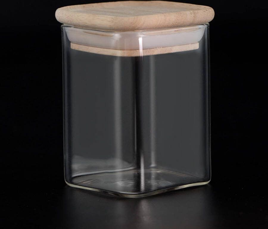 Kruidenpotjes 210 ml stapelbaar vierkant houten deksel (12 stuks) kruidenpotjes glas specerijen opslag voorraadpotten glazen kruidenpotten met deksel en etiketten