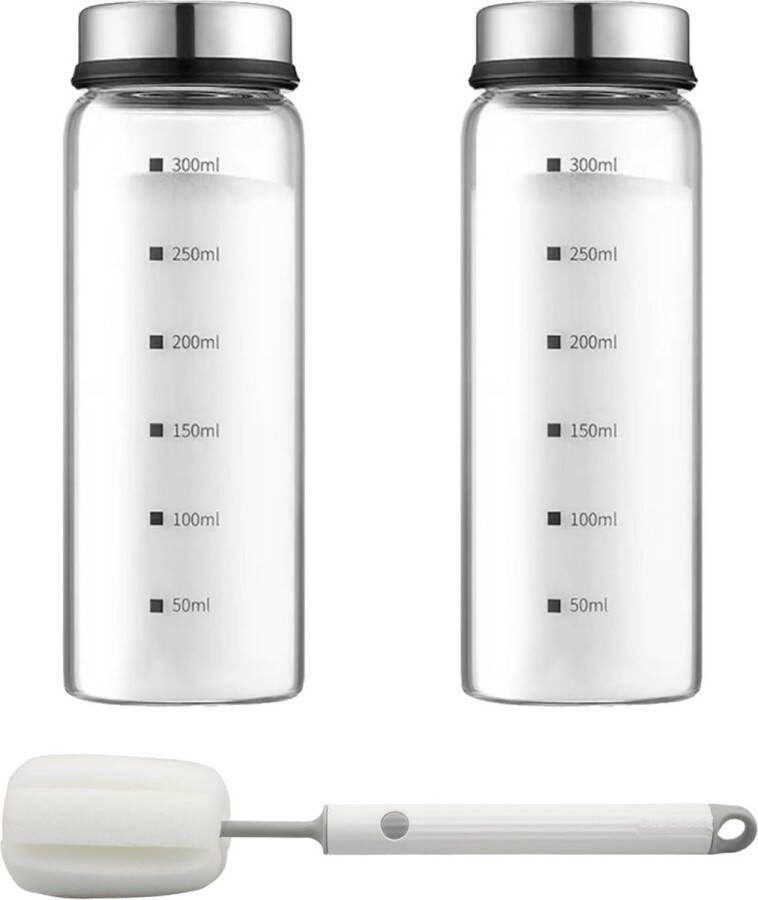 Kruidenpotjes met draaideksel kruidenstrooier glas kruidenpotjes van borosilicaatglas 300 ml kruidenstrooier met 4 soorten kruidengaten 2 stuks
