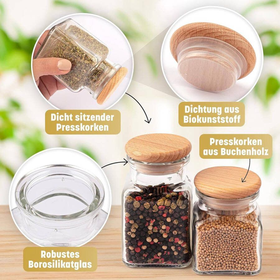 Kruidenpotjes met houten deksel 150 ml x 24