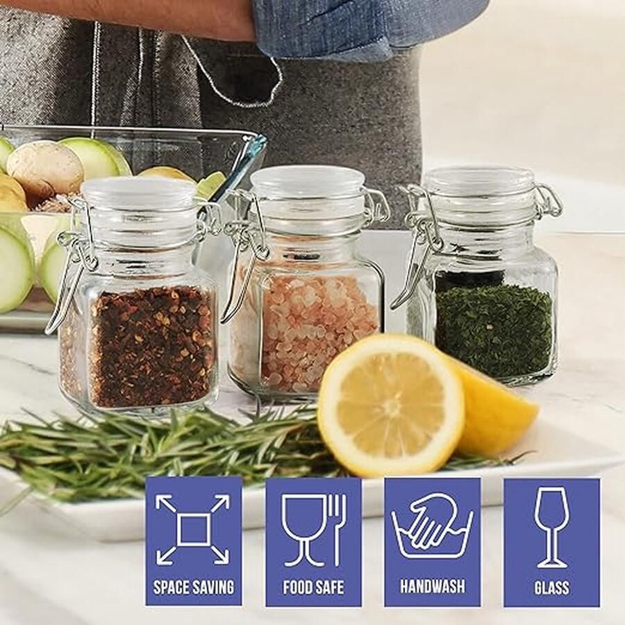 Kruidenpotjes potjes met deksel opslag van kruiden en specerijen 24pcs