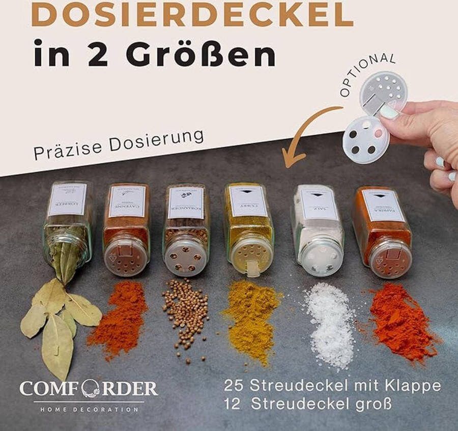 Kruidenpotjes potjes met deksel opslag van kruiden en specerijen 25pcs