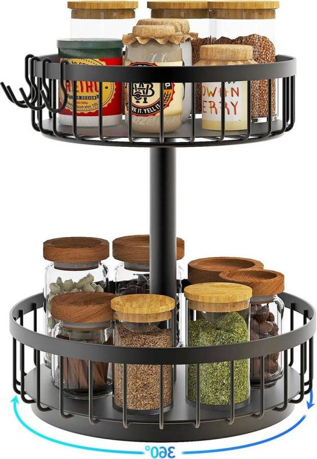 Kruidenrek 360° rotatie dieren condiment houder keukenopslag anti-slip cosmetische organizer