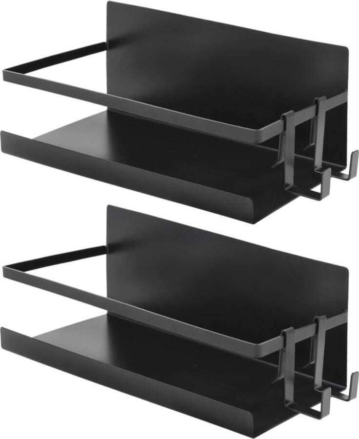Kruidenrek magnetisch voor koelkast oven magnetische plank keuken zonder boren zelfklevend sterke hechting 2 5 kg mat zwart