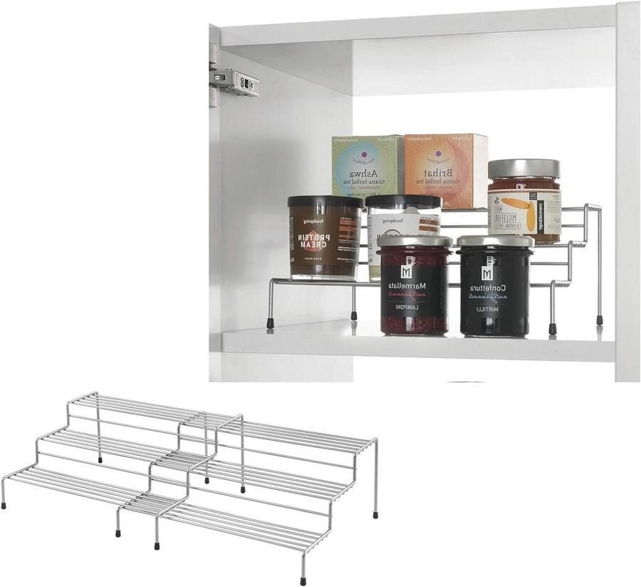 Kruidenrek Metaltex 364673000 zilver 28 x 23 x 13 cm keukenorganizer kruidenopberger