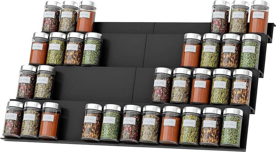 Kruidenrek voor lade Set van 8 kruidenorganizer Uittrekbaar kruideninzet voor lade Keukenkast Hoogte 304 cm tot 608 cm Kruiden Lade