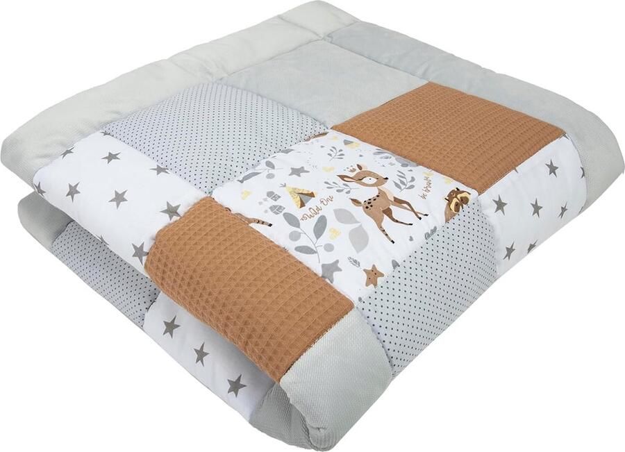 Kruipdeken 100% katoen 120 x 120 cm multifunctioneel dik zacht speelmat babybox