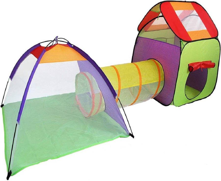 Kruiptunnel Speeltent opvouwbaar-speelhuis outdoor speeltent meerkleurigtas binnen-en buiten Kruiptunnel