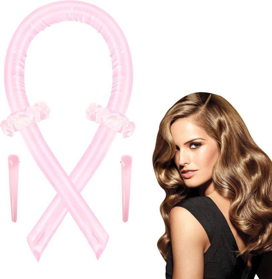 Krulspelden voor 's nachts zonder hitte zijden krulband met 2 haarspelden nieuwe doe-het-zelf hitteloze krulband overnight curls voor lang medium haar