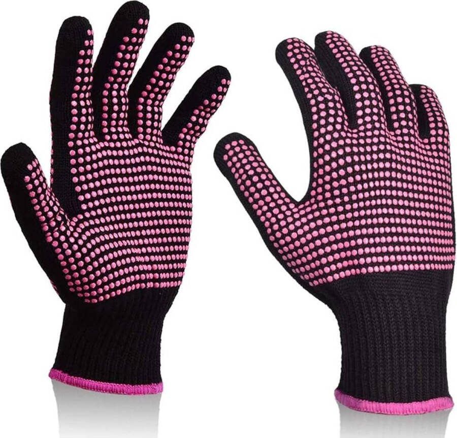 Krultang Handschoen Hittebestendige Handschoen Krultang Stijltang Handschoen Ovenhandschoen BBQ handschoen Hitte Handschoen Roze