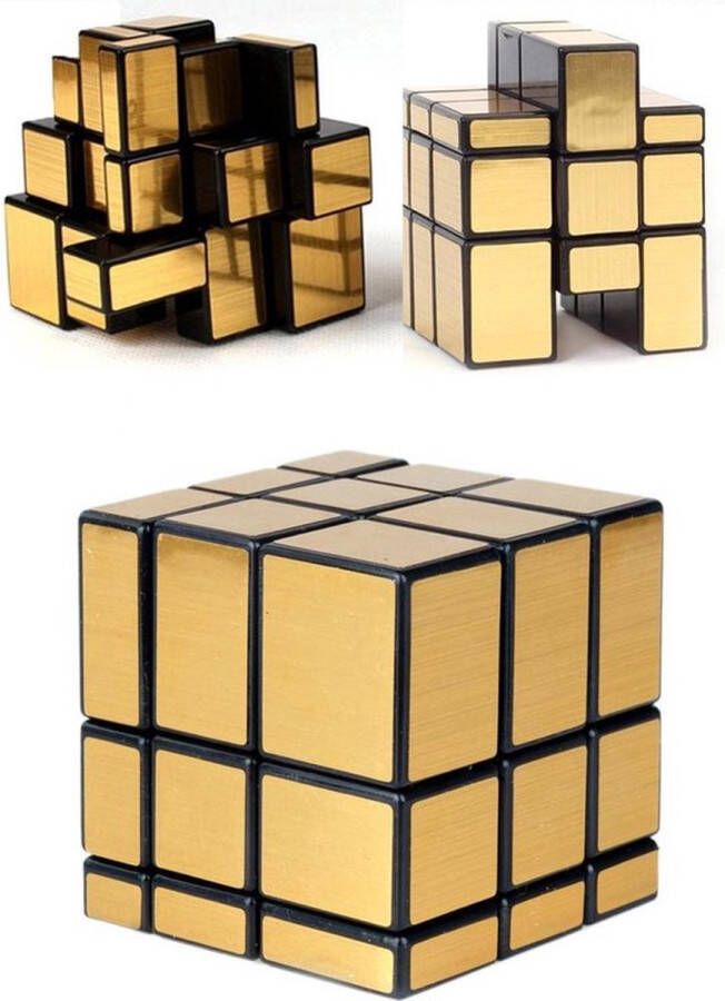 Kubus puzzel gouden breinbreker goud. 5 7 cm