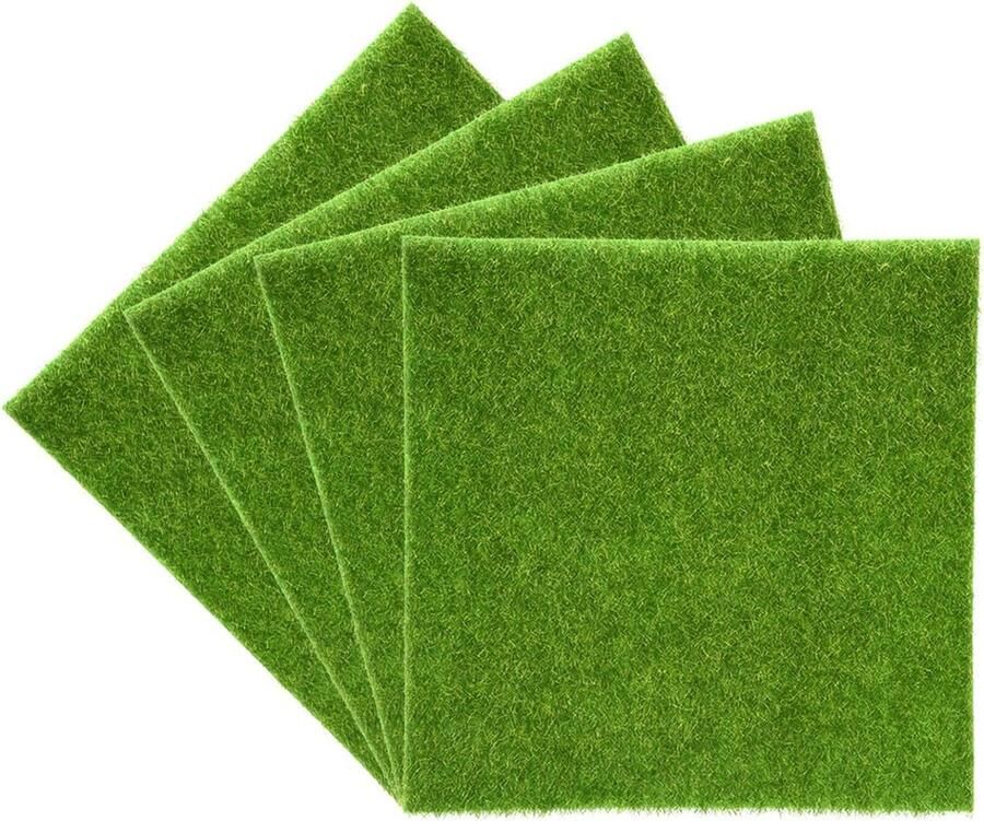 Kunstgras gras planten voor miniatuur poppenhuis landschapsarchitectuur decoratie (30 x 30 cm)