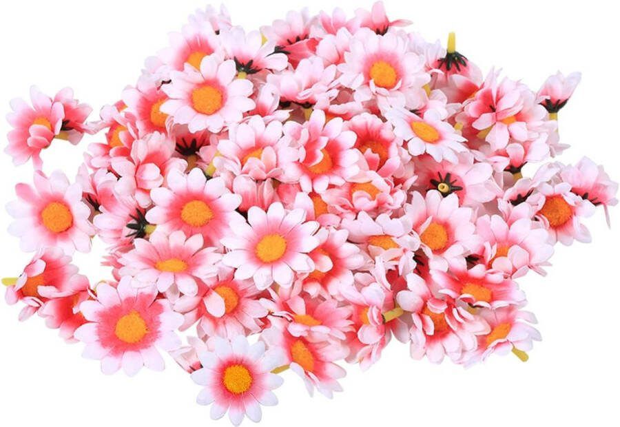 Kunstmadeliefjes 100 stuks kleine madeliefjes decoratie madeliefjes kunstbloemen realistische kleuren herbruikbaar ideaal voor bruiloftsfeesten en knutselwerk (lichtroze)