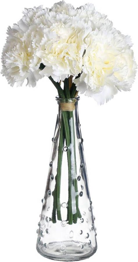 Kunstmatige anjer bloem realistische nepzijde boeketten met 6 stelen 26 cm mini anjerstruik plantendecoratie voor foto rekwisieten feest bruid bruiloftsboeket vazen wijnrood