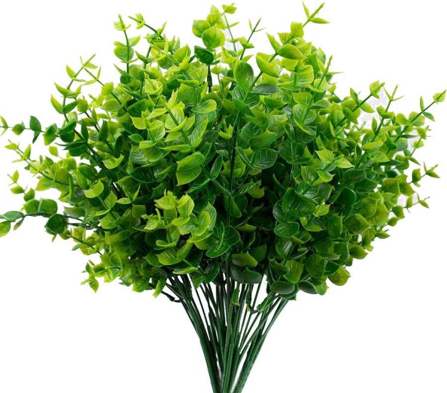 Kunstplanten gras 5 bundels buiten UV-bestendig kunstplanten buiten kunstbloemen balkon groen eucalyptus kunstgras outdoor decoratie voor huis tuin