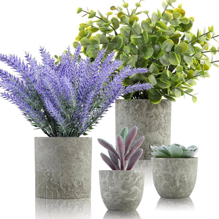 Kunstplanten net als echt 4 stuks kunstplanten vetplanten decoratie outdoor weerbestendig