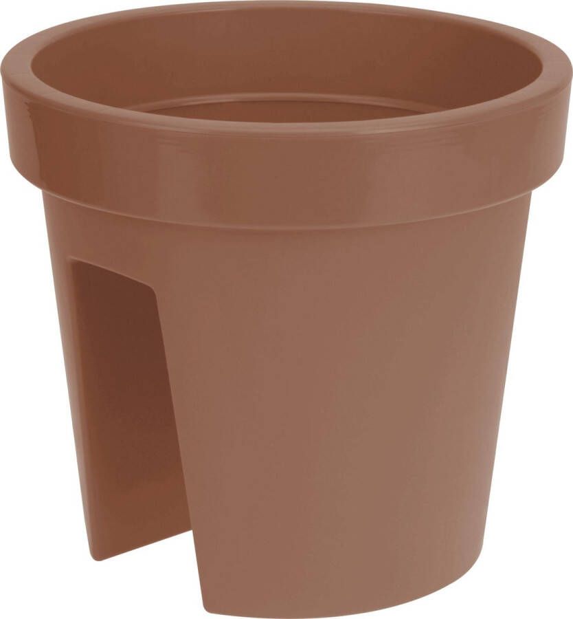 Merkloos Sans marque Kunststof balkon plantenpot bloempot terracotta 28 x 25 cm Reling hang plantenpotten bloempotten