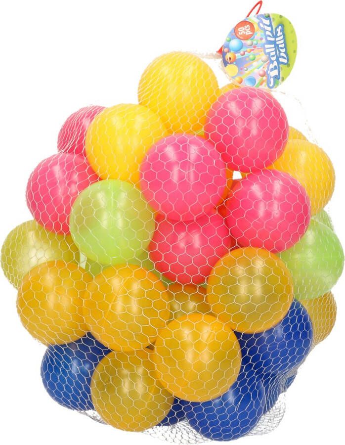 Tender toys Kunststof ballenbak ballen 50x stuks 6 cm vrolijke kleurenmix Speelgoed ballenbakballen gekleurd