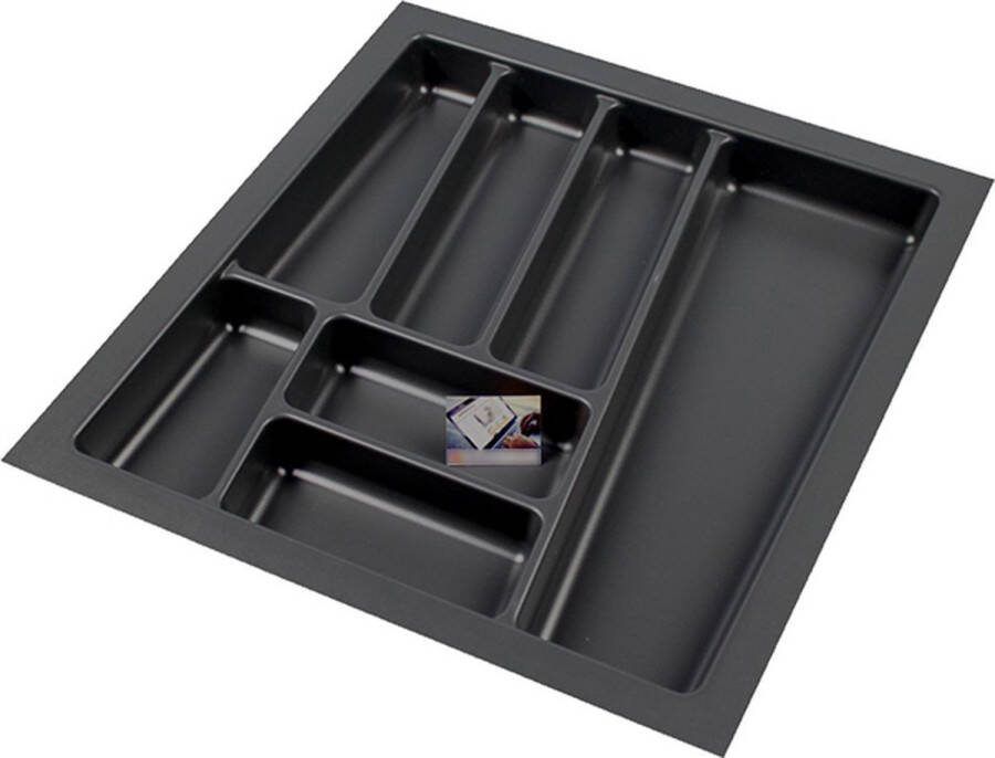 Merkloos Sans marque Kunststof Bestekbak Style Serie Antraciet Breedte 44-40 cm Diepte 48-44 cm Bestekbakken op maat Besteklade Bestekcassette