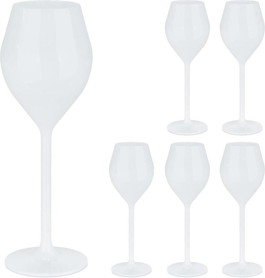 Kunststof Champagneglazen Set van 6 BPA-vrij Onbreekbaar Camping Glazen 120 ml Wit