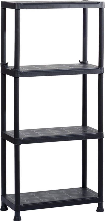 Keter Kunststof Stellingkast Plus Opbergrek 60x30x135cm Zwart