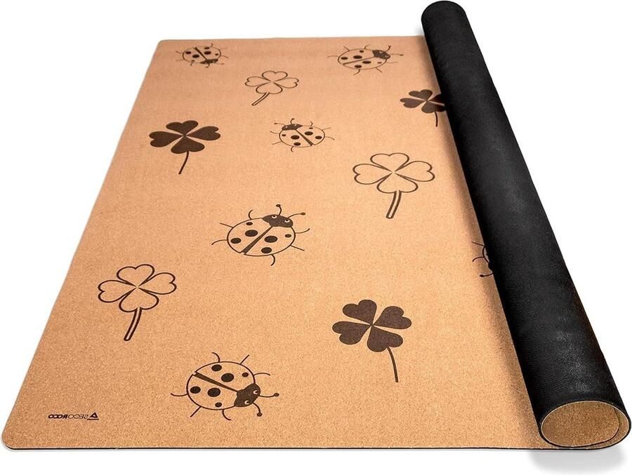 Kurken en rubberen speelmat voor kinderen en baby's antislip en anti-allergene kruipmat natuurlijke materialen speeltapijt Good Luck (160 x 110 cm)