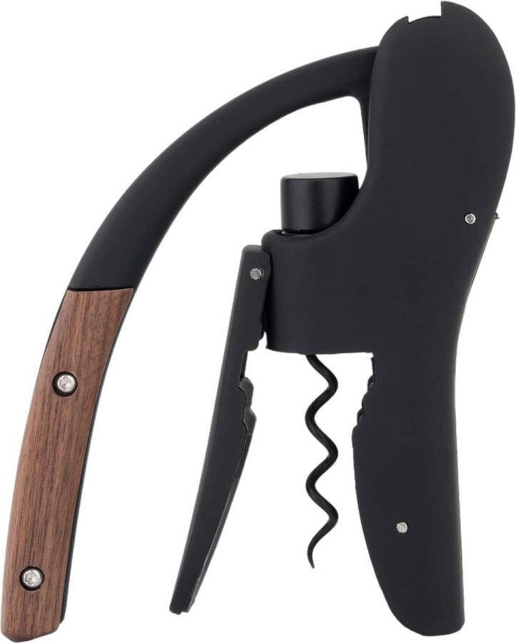 Kurkentrekker verticale wijnopener met houten handvat compacte wijnsleutel voor servers en barmannen ingebouwde foliesnijder geschenken