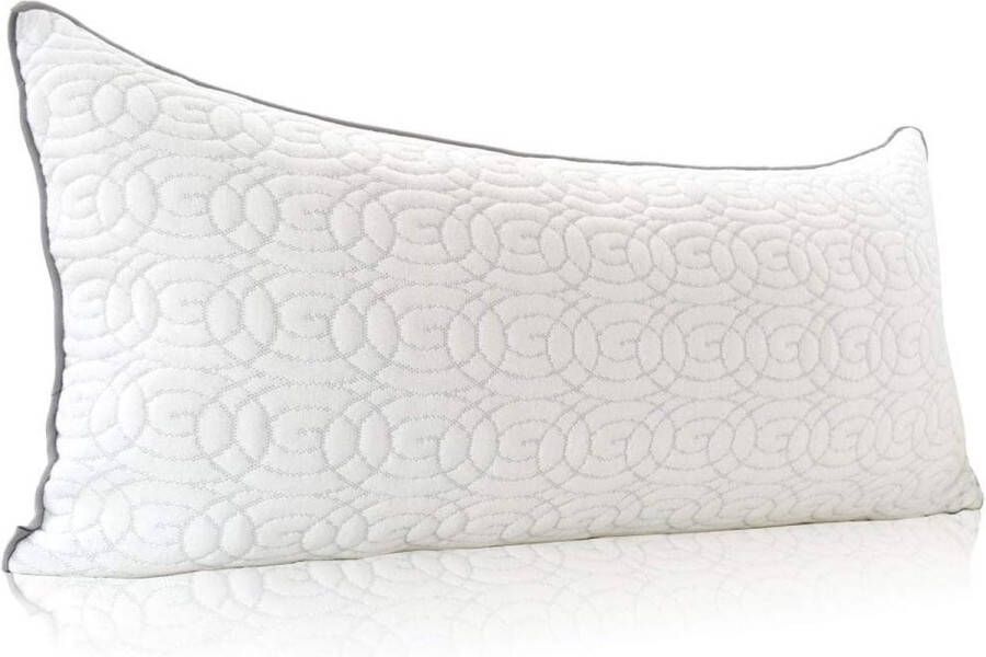 Kussen 40 x 80 cm hoofdkussen van traagschuim in hoogte verstelbaar maximale hoogte 15 cm nekkussen met bamboe overtrek neksteunkussen