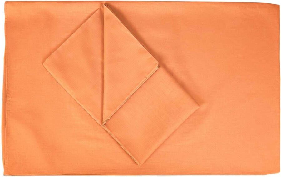 Kussensloop 50 x 80 cm 2 stuks rechthoekig 100% katoen met sluiting oranje
